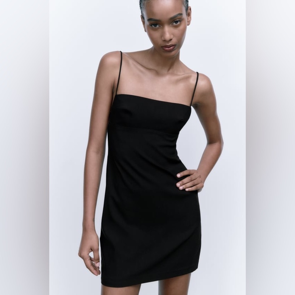 Zara black backless mini dress